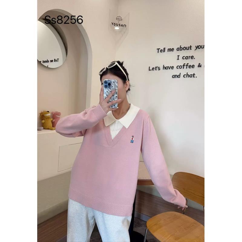 【胜华严选】韩版小熊秋冬宽松POLO领毛针织衫22773