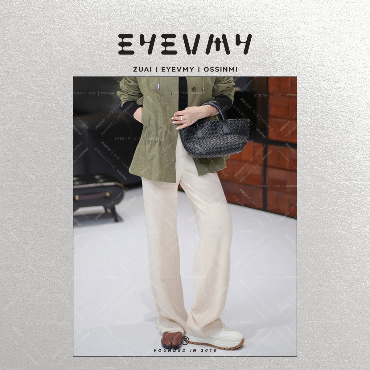 【时光条垂感裤】宽松复古休闲直筒松紧高腰甩甩裤WT51UYQ001