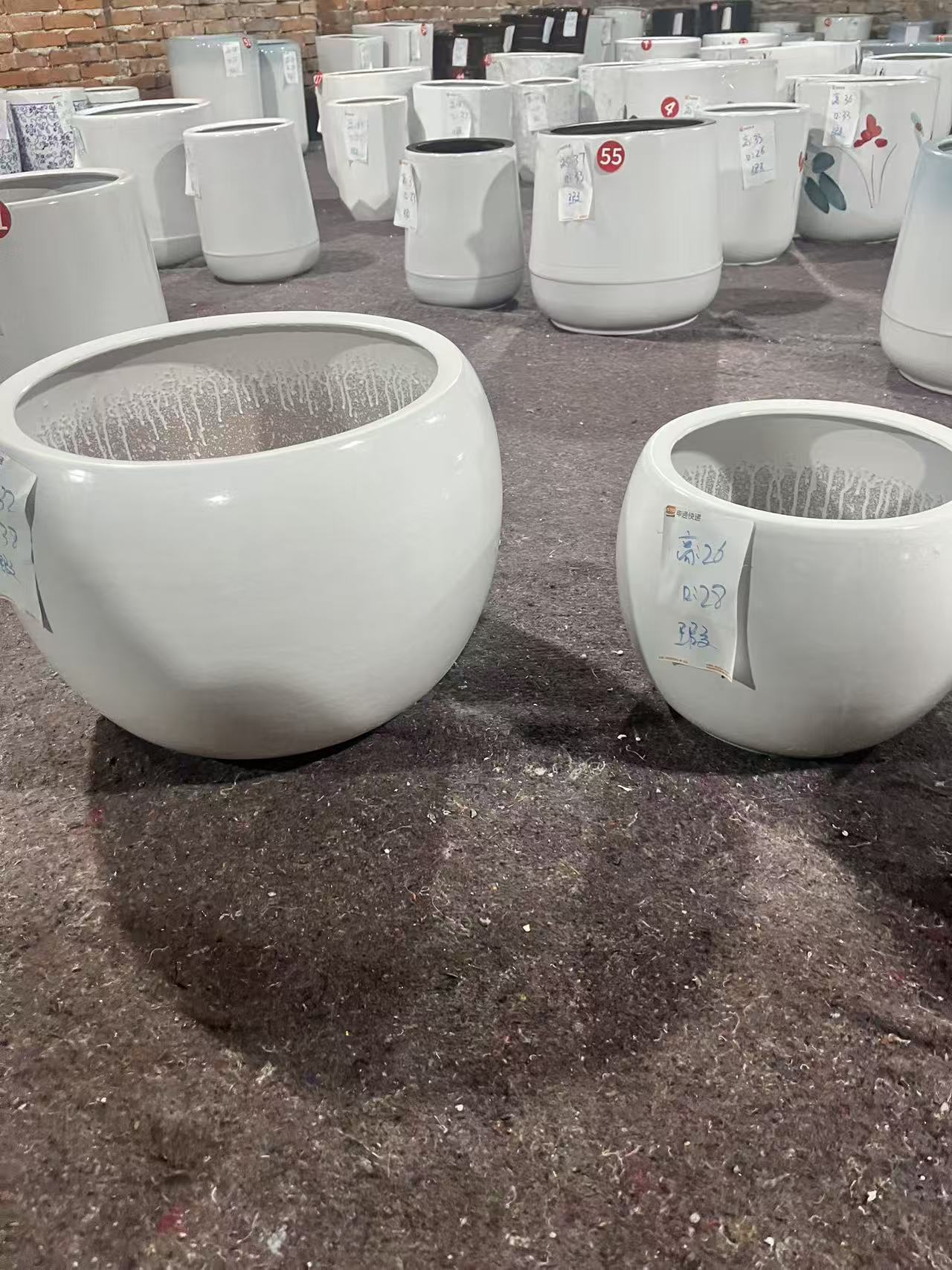 白色汤圆造型花盆大号简约风适合室内外多种绿植