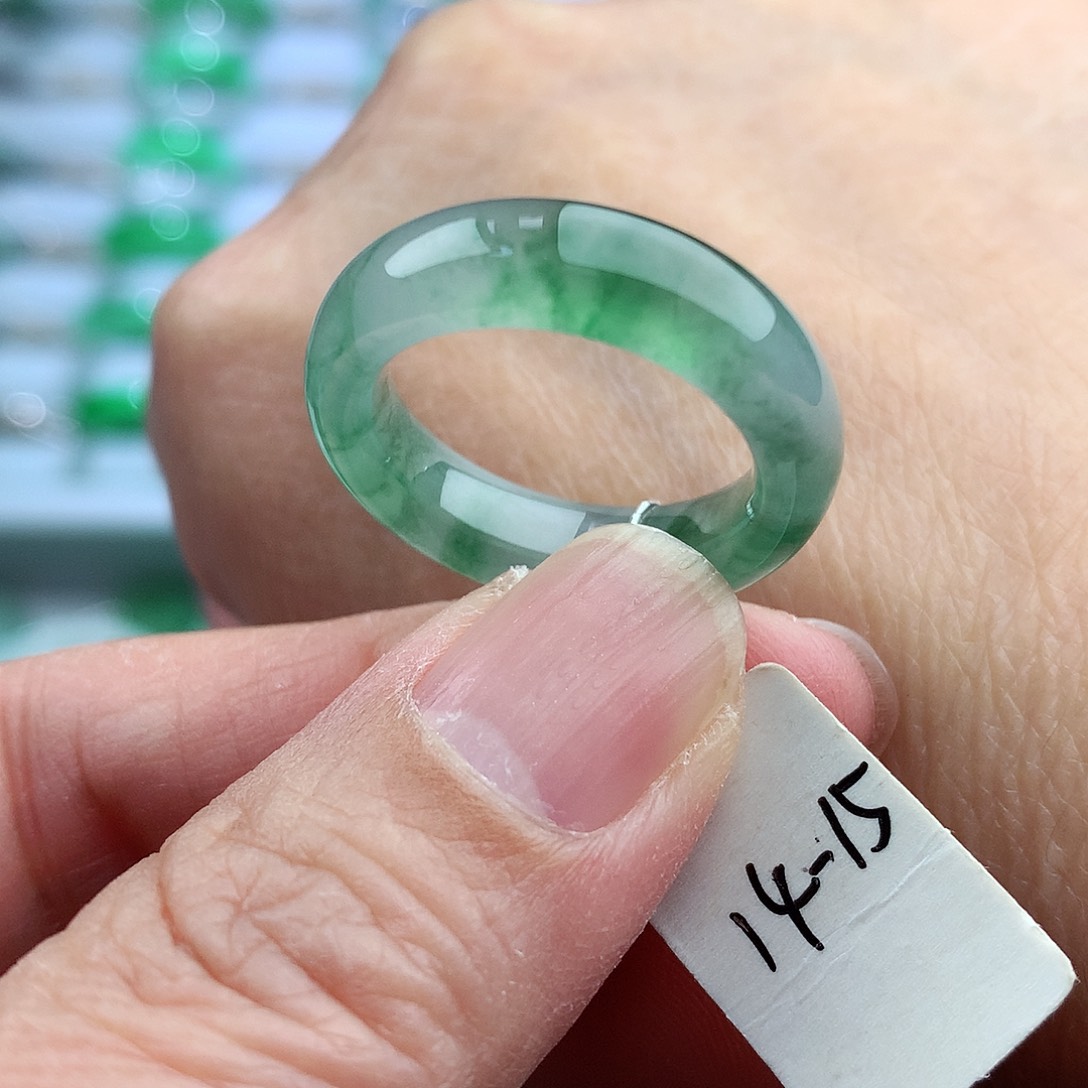 未镶嵌戒指翡翠14-15号