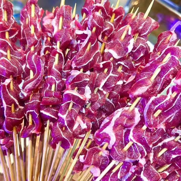 五花腱牛肉串10串 肉质紧实弹嫩肉中带筋鲜嫩弹牙烧烤半成品烤串