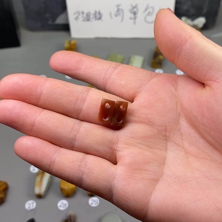 半***醒蛇纹石玉未镶嵌文玩百搭配饰