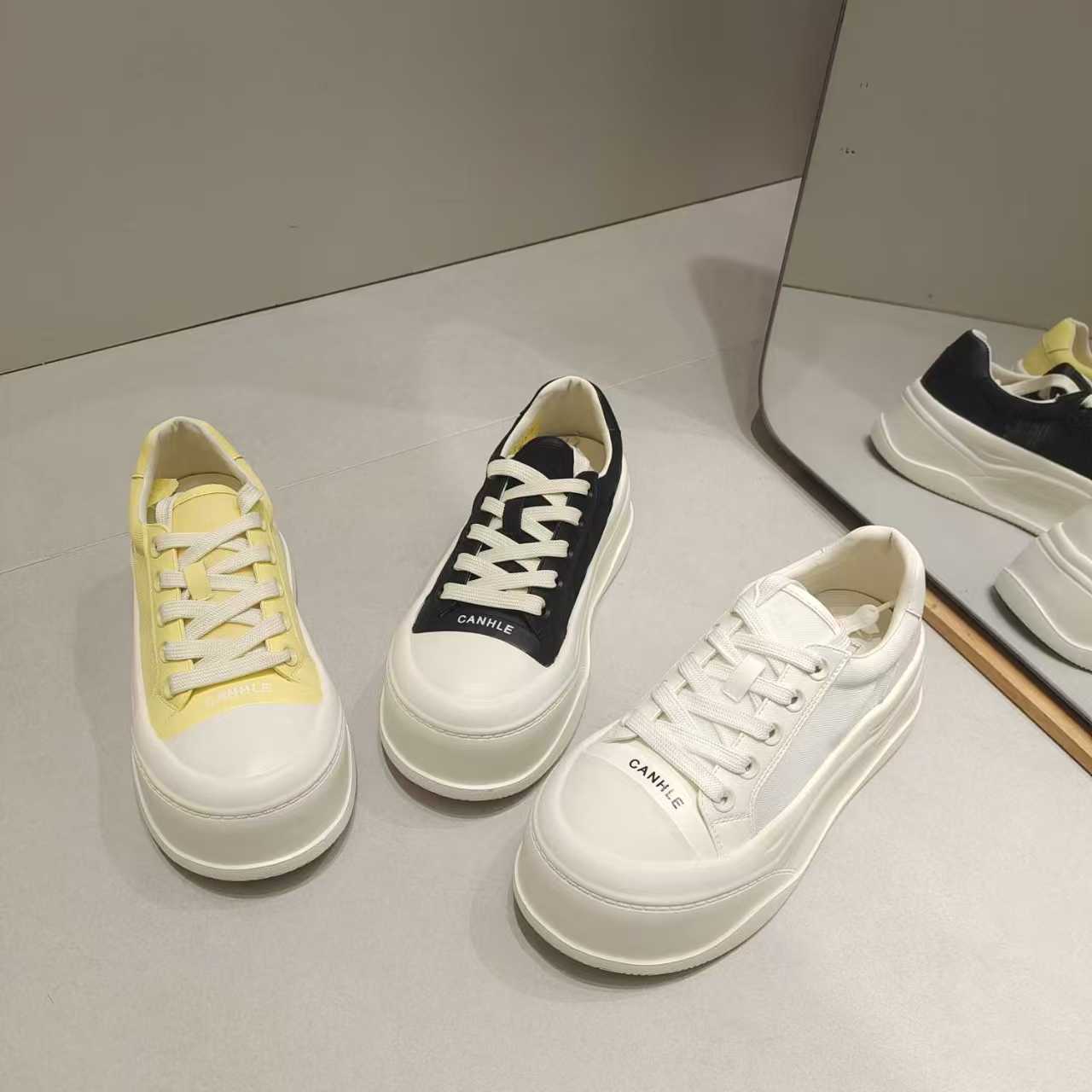 《鞋爱》5213-2厚底网面休闲百搭板鞋