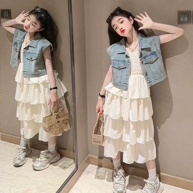 502045《现》优选韩版儿童休闲舒适时尚洋气日常牛仔马甲