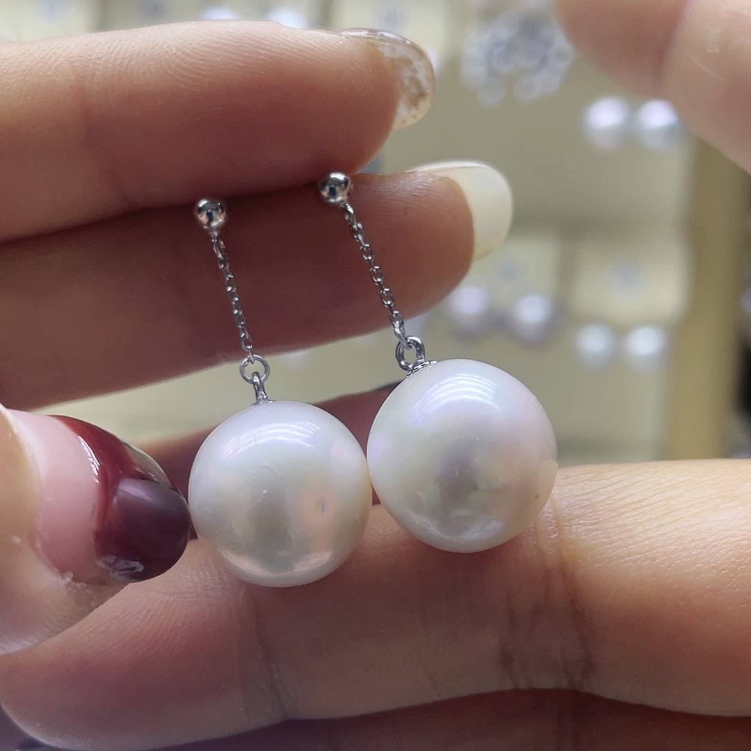 淡水珍珠耳饰银S925镶嵌