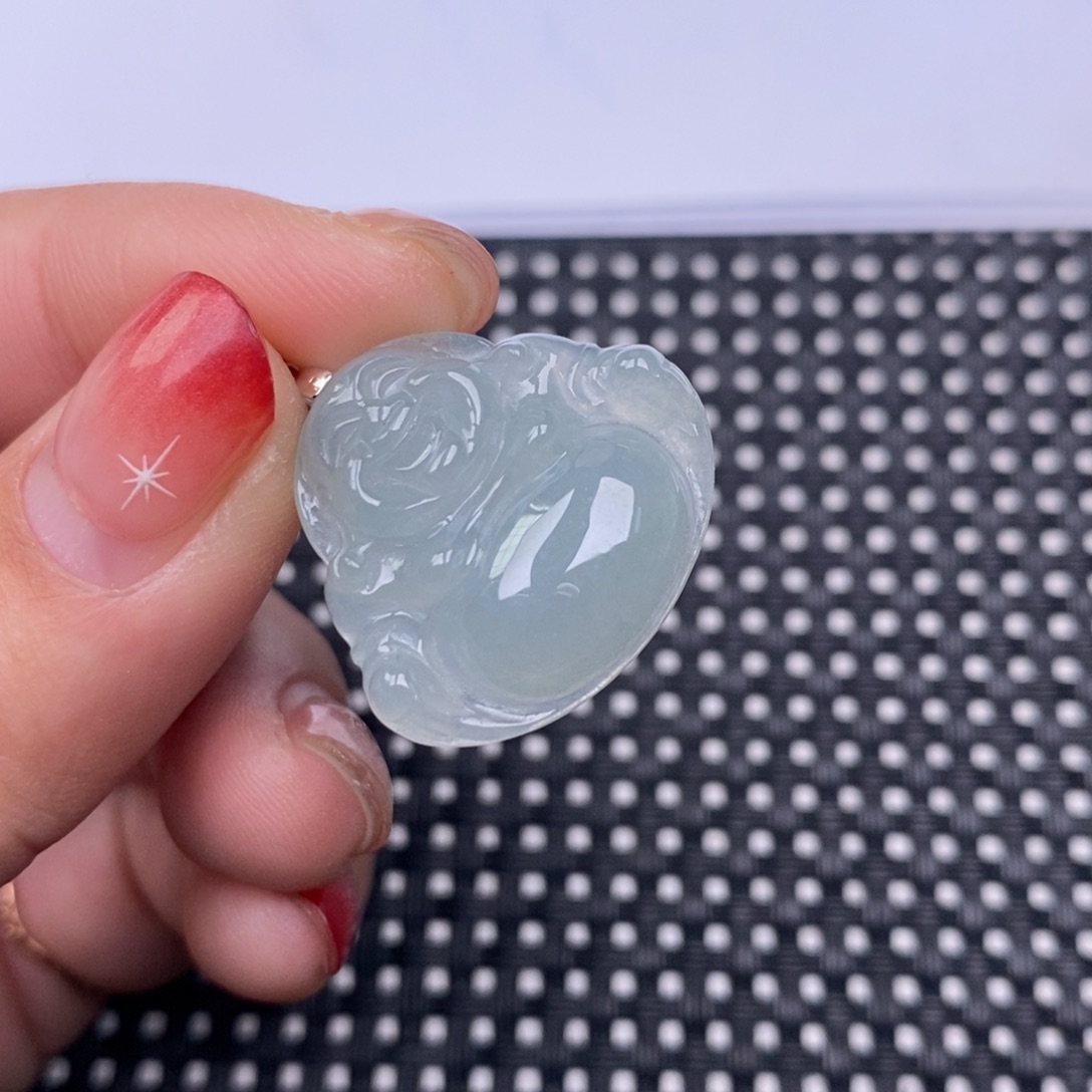 翡翠颈饰18K金镶嵌挂件