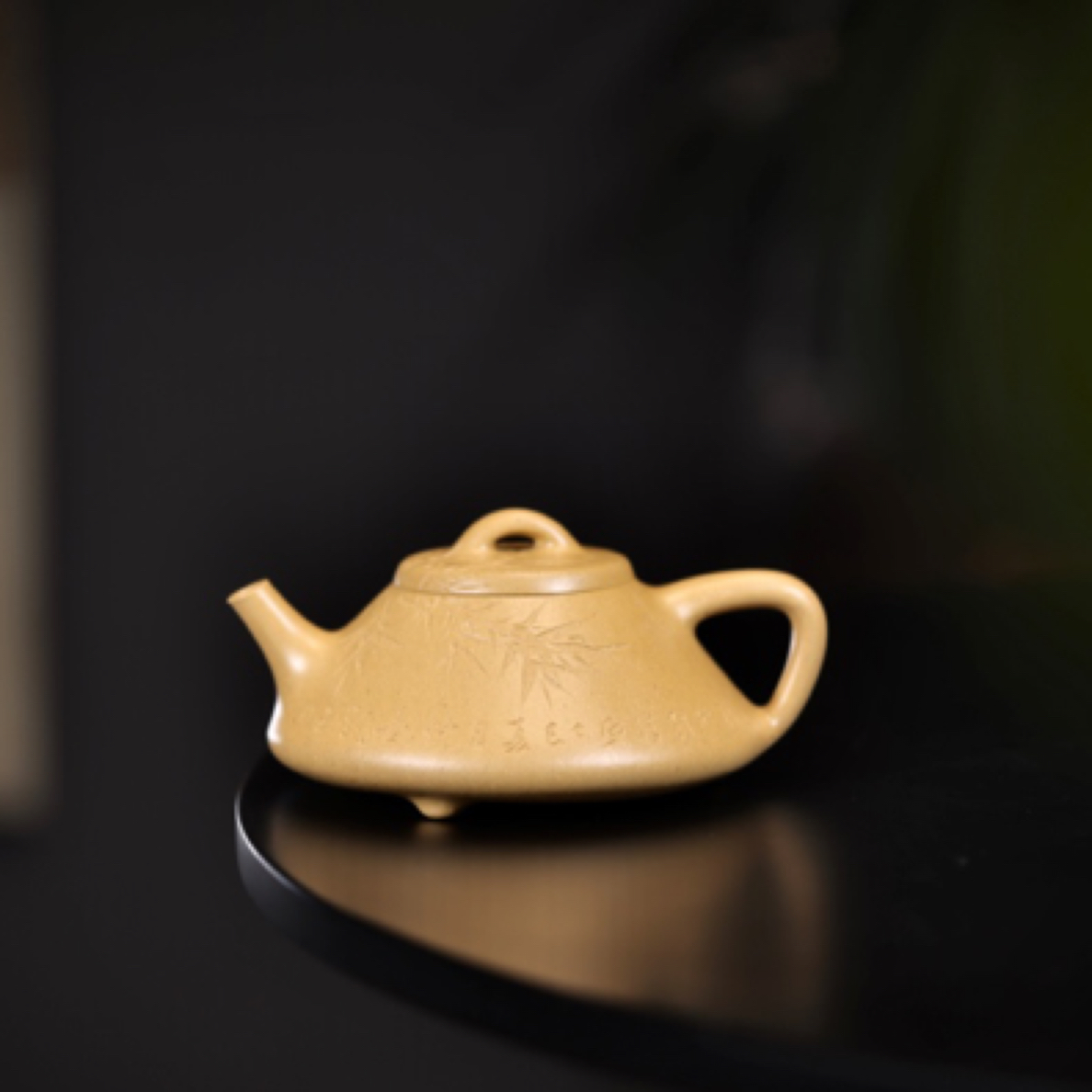 沈程石瓢 本山绿240cc黄松刻绘