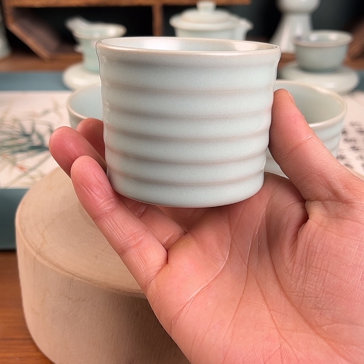 杯青鸾汝瓷汝州微瑕