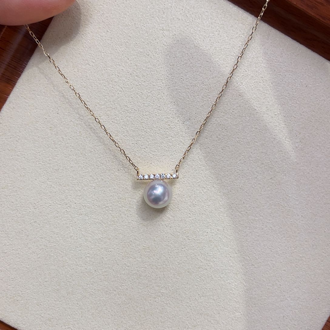 海水珍珠银S925镶嵌颈饰