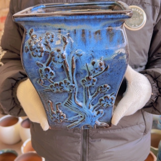 紫砂花盆高23口20———-