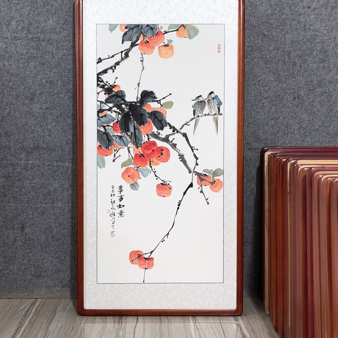 国画书画作品带框63×123