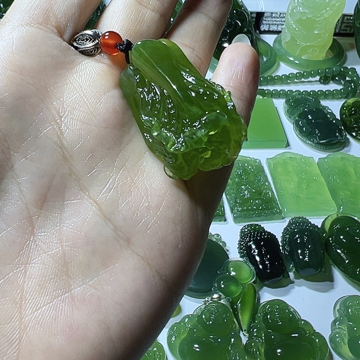 正***！蛇纹石玉合金颈饰