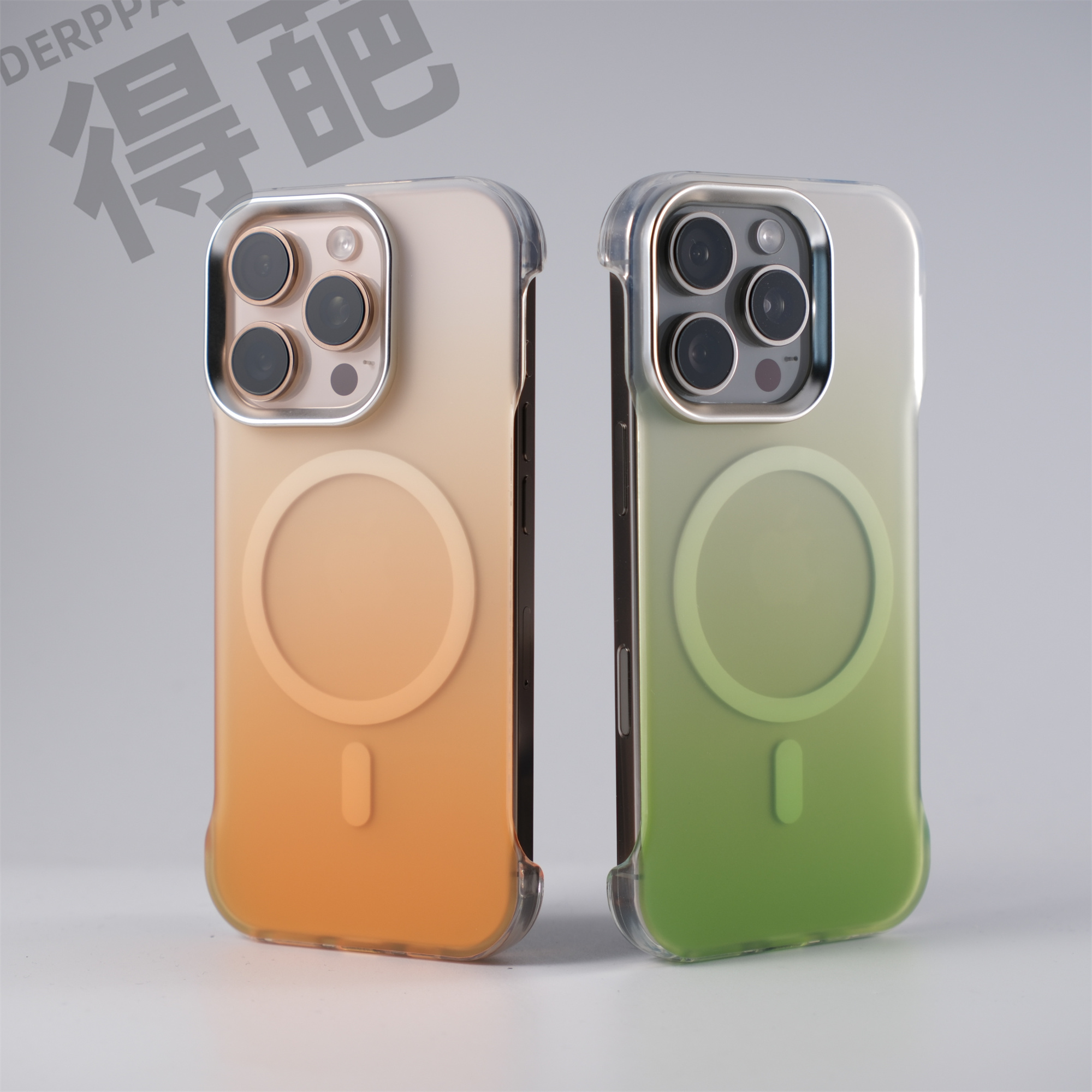 得葩半透渐变无边框苹果16promax磁吸手机壳iphone15裸感14/13/12