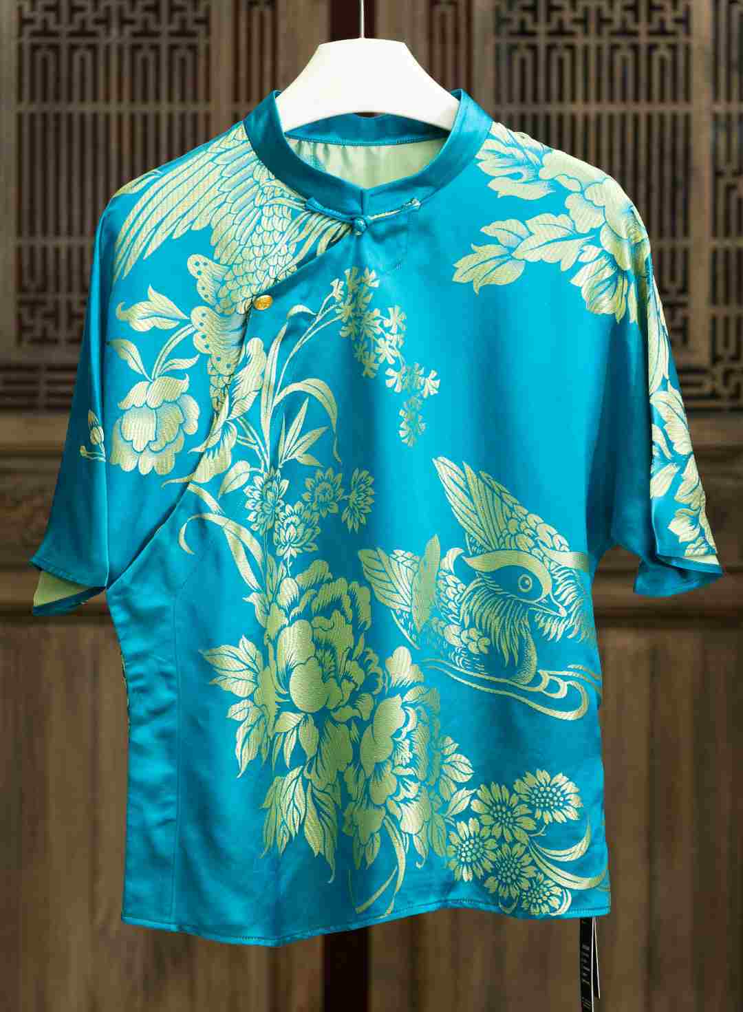 【云囍原创设计】老缎单层立领短袖小姐姐服祥云扣