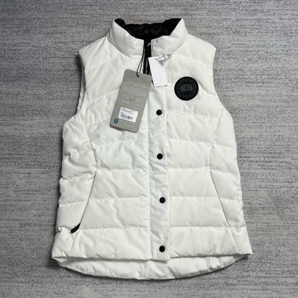 未使用 CANADA GOOSE 加拿大鹅 XS 北辰白色黑标马甲背心羽绒服