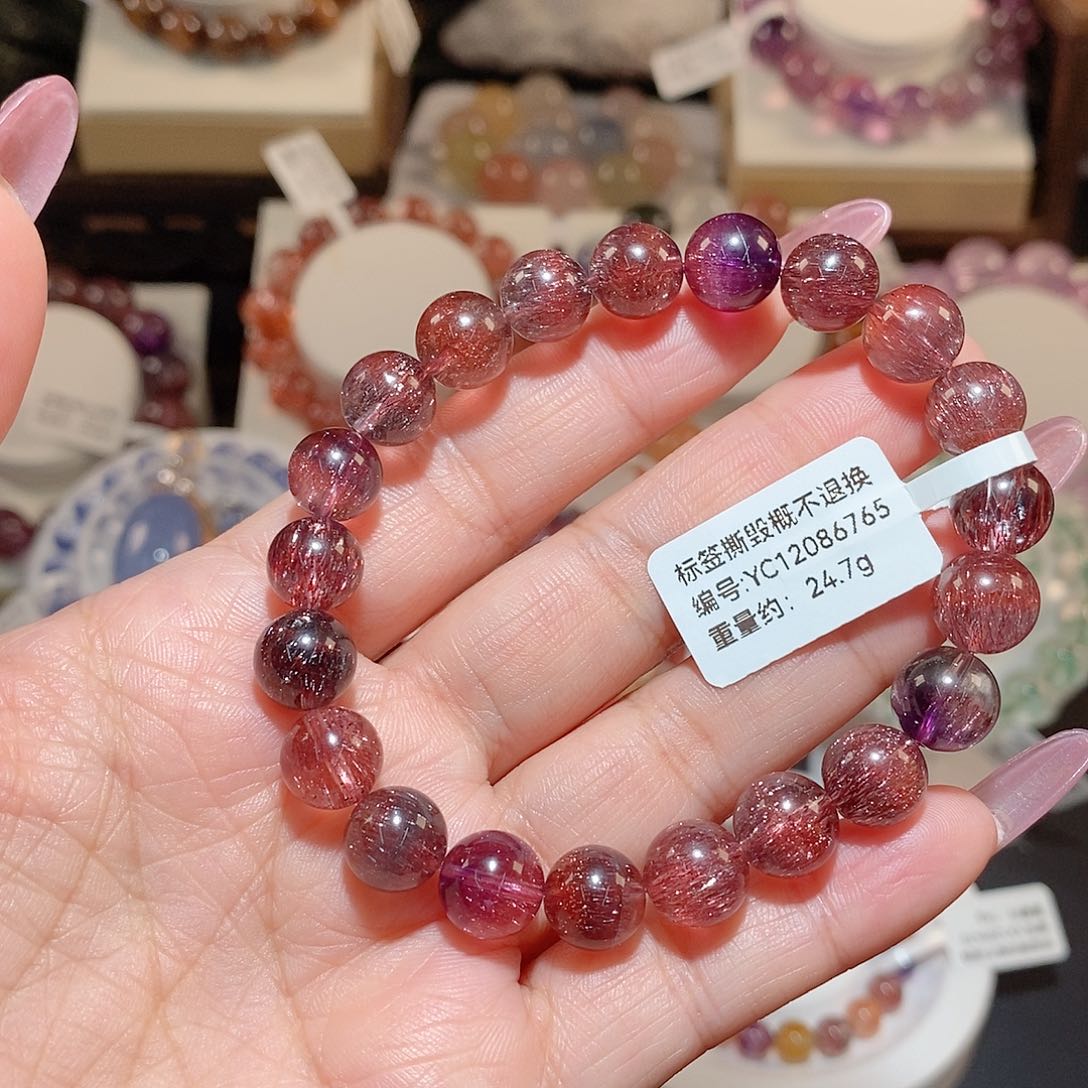 水晶手链未镶嵌捧****阳红超七