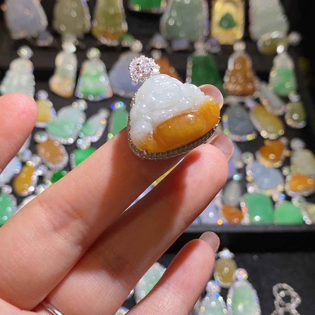 颈饰银S925镶嵌翡翠天然翡翠