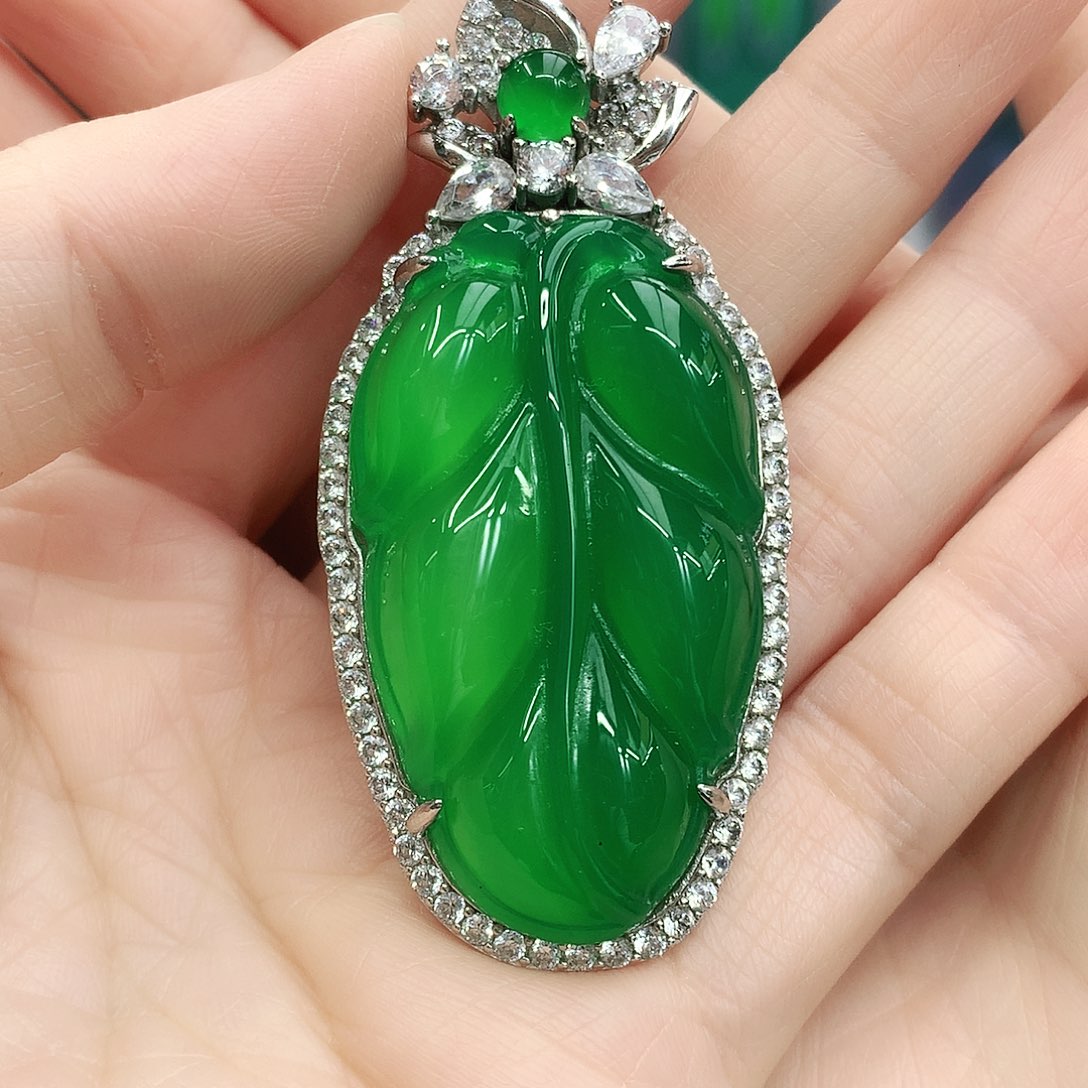 银S925镶嵌吊坠玛瑙/玉髓