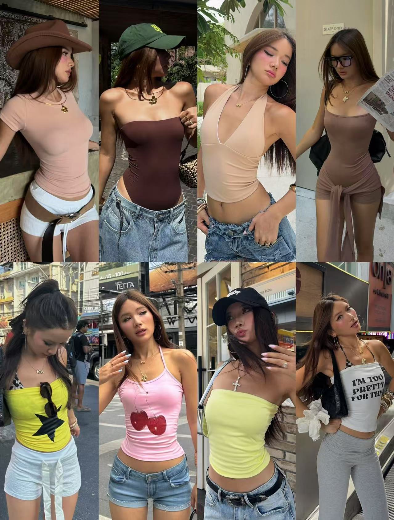 （直播间扣号下单）欧美美式外贸辣妹时尚潮流百搭宽松夏季吊带杂款