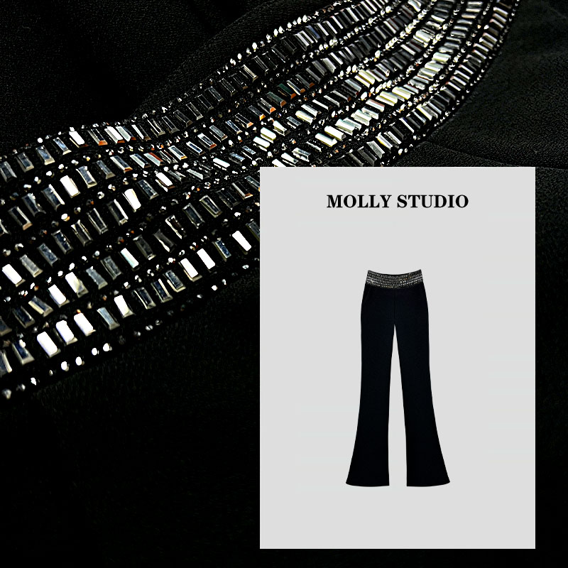 【心动赴约】Molly 时尚气质显瘦轻奢加绒 裤子 M2025856