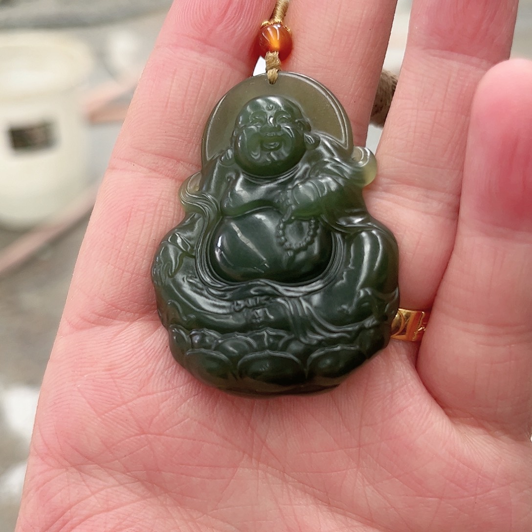 和田玉颈饰未镶嵌纯天然和田玉佛398