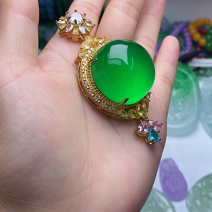 翡翠未镶嵌颈饰所见即所得 133