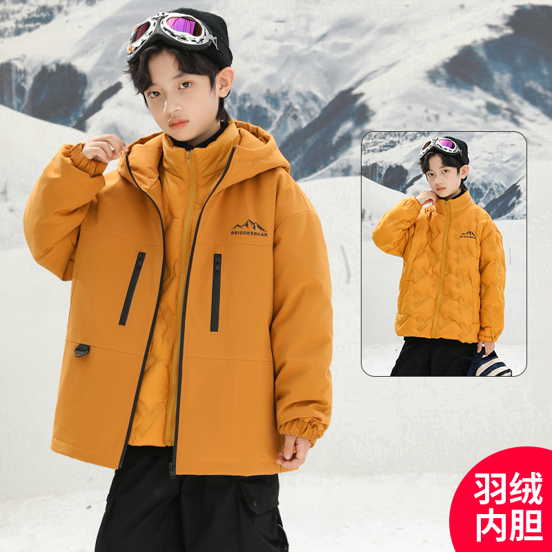 男童冬季羽绒服外套2025新款可拆卸三合一外套DF002