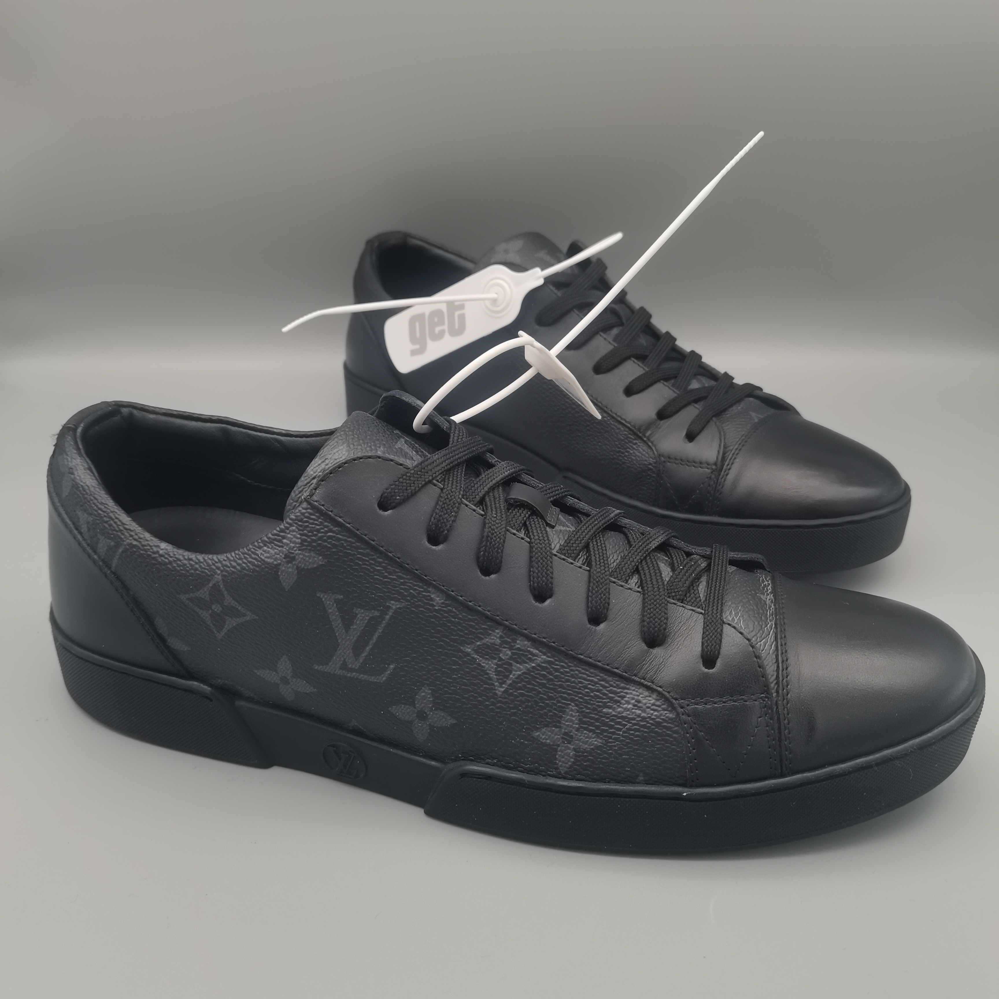95新 LouisVuitton/路易威登 经典黑色老花半印板鞋 7.5欧VS7957