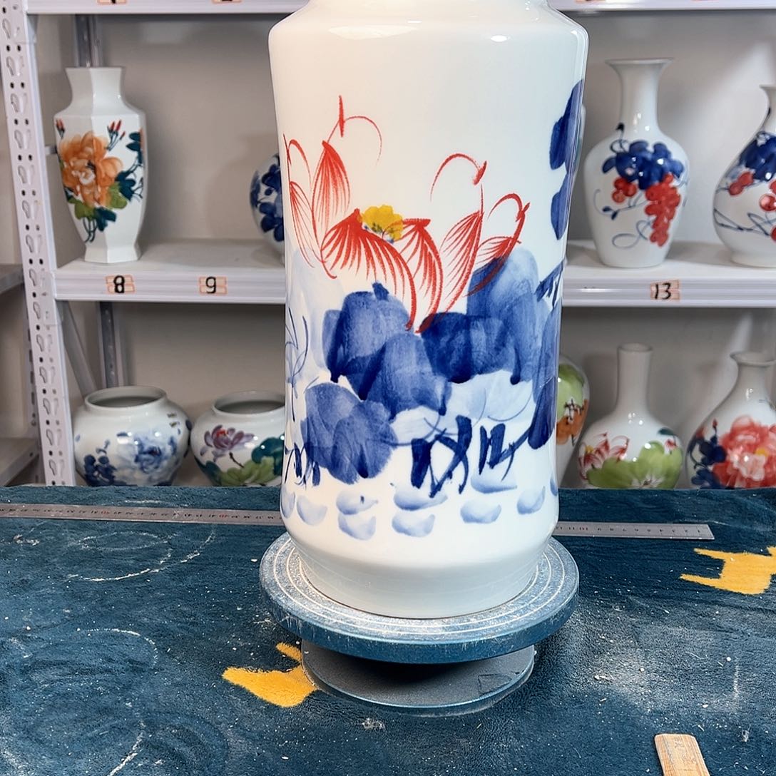 摆件景德镇陶瓷书荷花