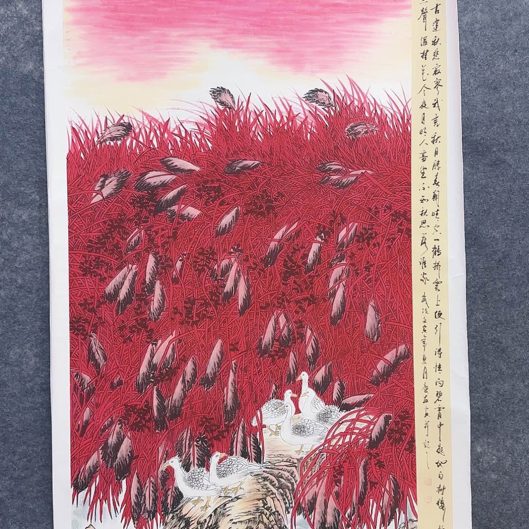 国画作品小姐姐放漏中