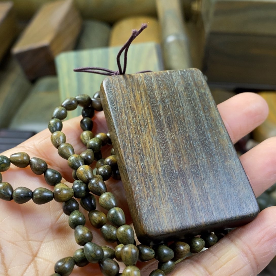 陶瓷绿檀木制工艺品43