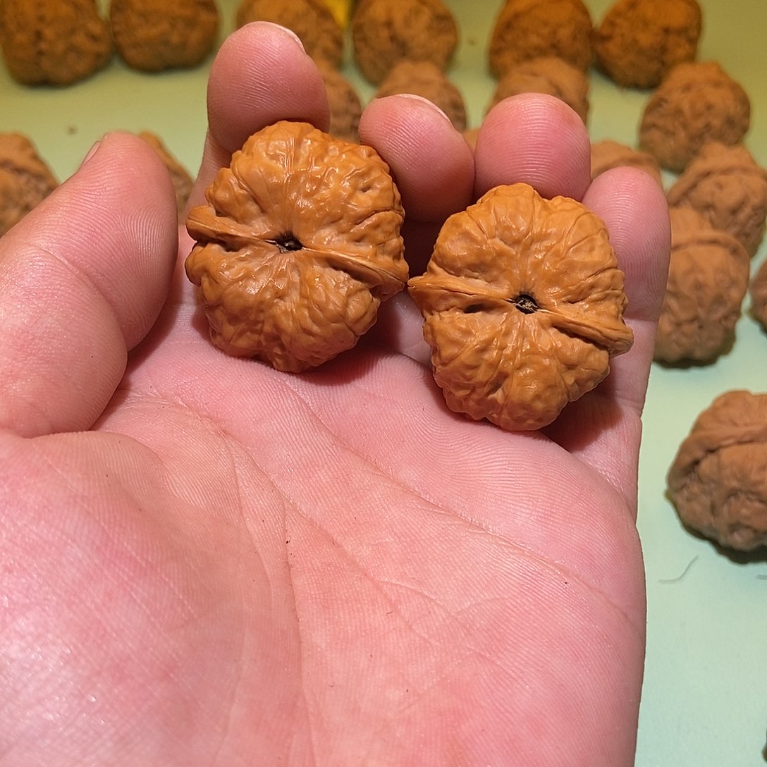 文玩核桃吊坠蛤蟆头35一对