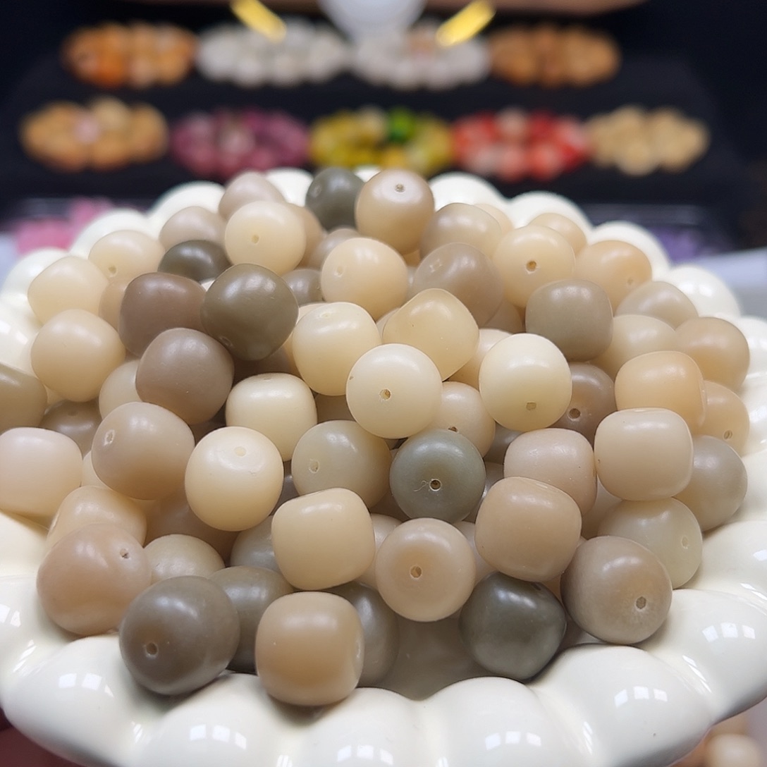 手串菩提根/象牙果微瑕卡14干磨老料桶70颗
