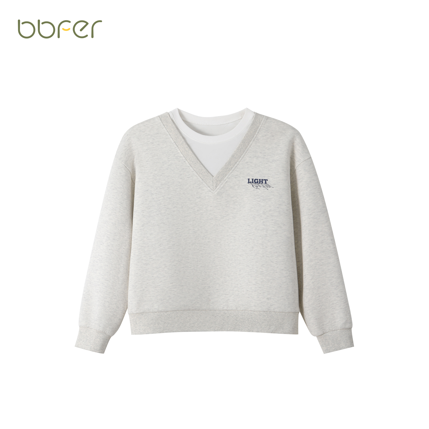 本依凡秋款女士假两件套头卫衣WTSWY0209摩登活力休闲百搭上衣