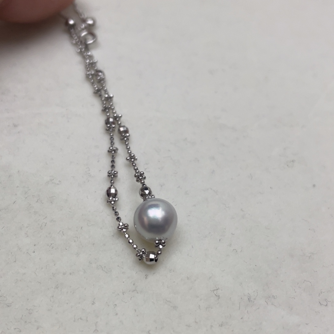 银S925镶嵌手绳海水珍珠