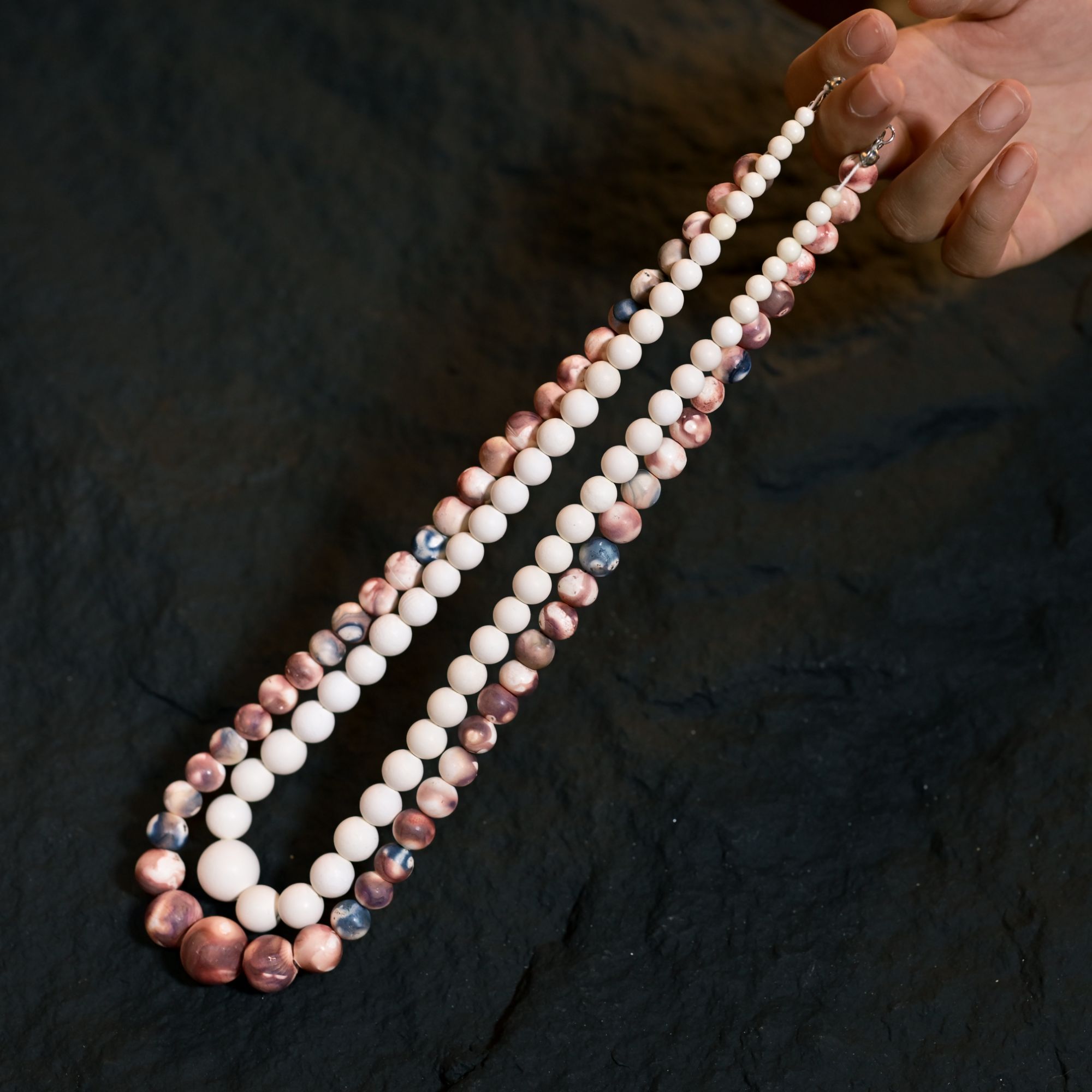 非金属棉绳项链 土耳其原装进口天然海泡石原石项链手串男女适用