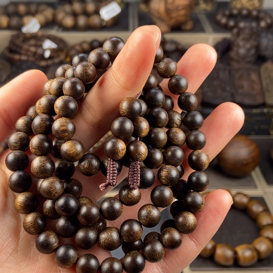 沉香手串鹊****起越南芽庄白棋楠