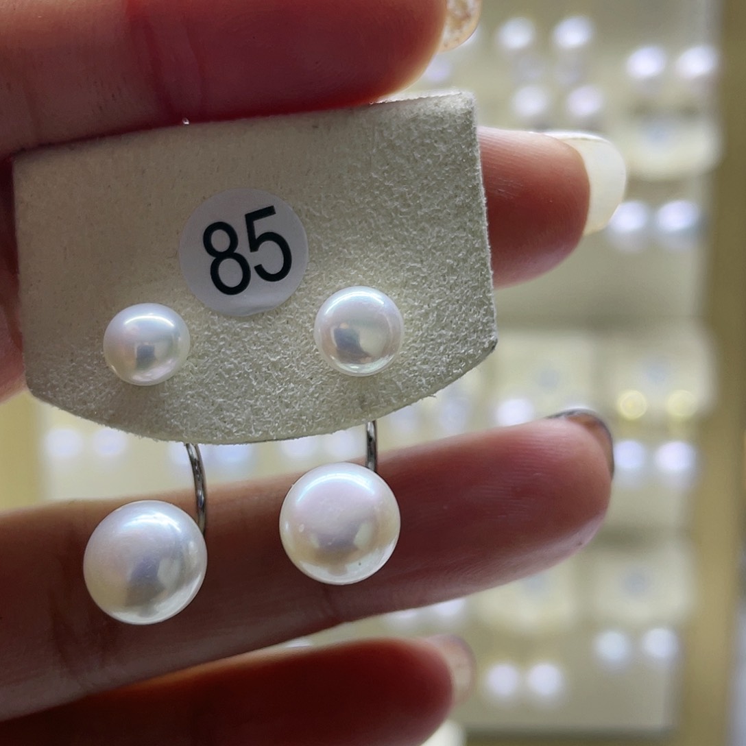 淡水珍珠耳饰银S925镶嵌