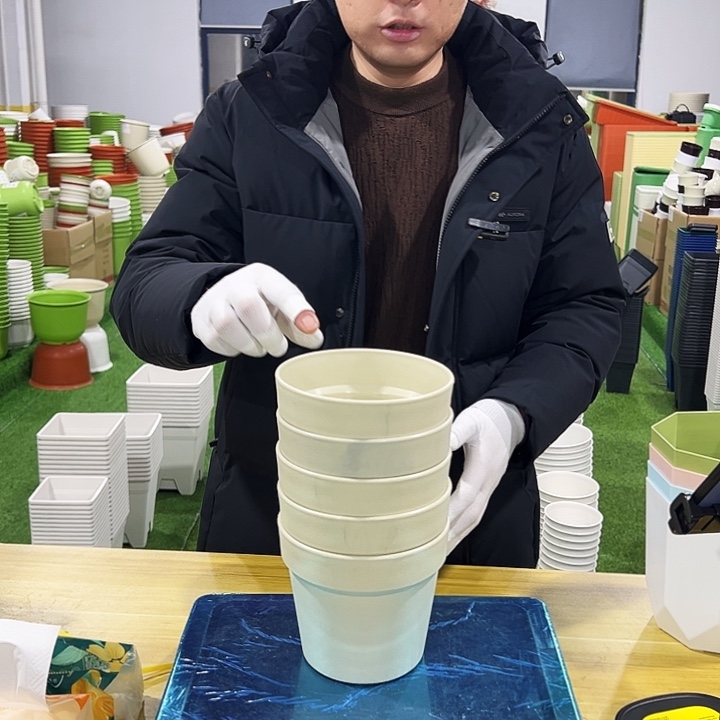 微瑕红陶口14高12.5米色6只无托