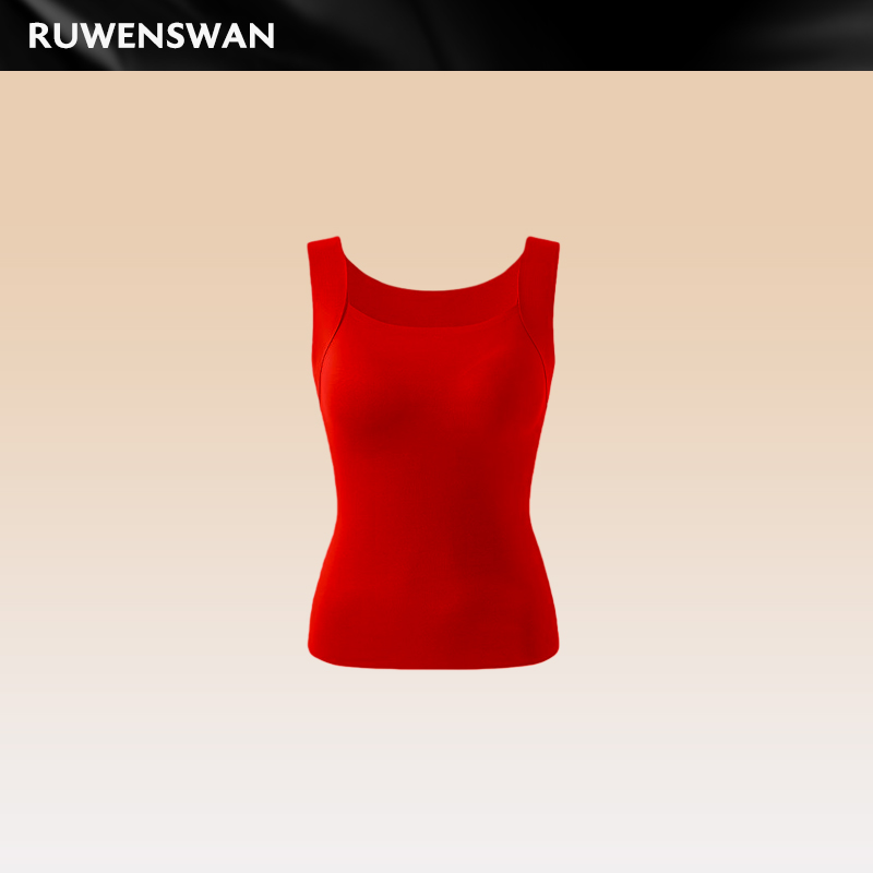 一体胸垫双面加绒保暖背心