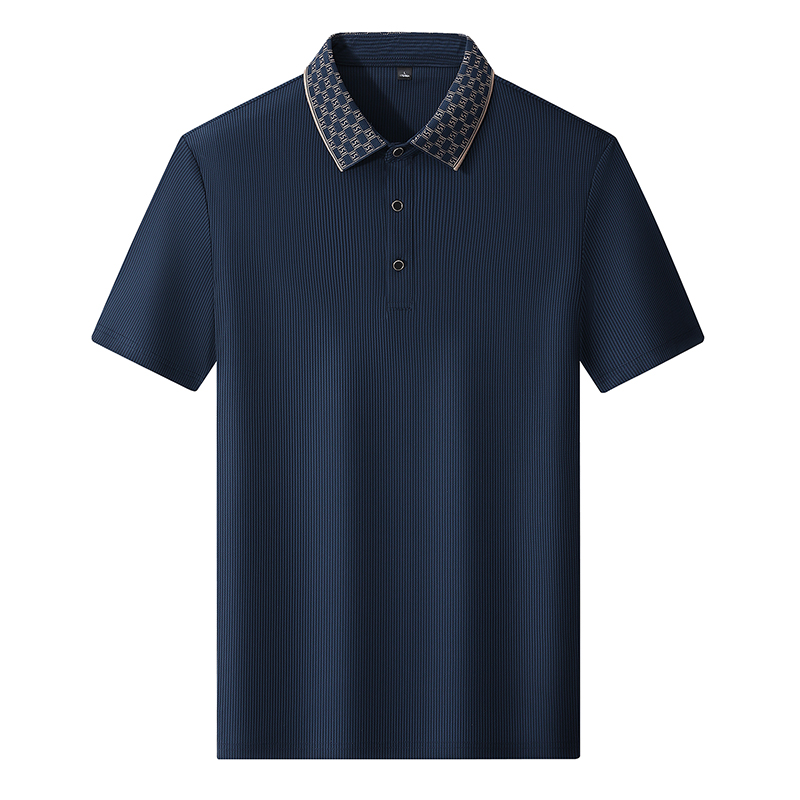 商务休闲男士polo衫夏季透气宽松轻薄款休闲冰丝翻领短袖纯色情侣