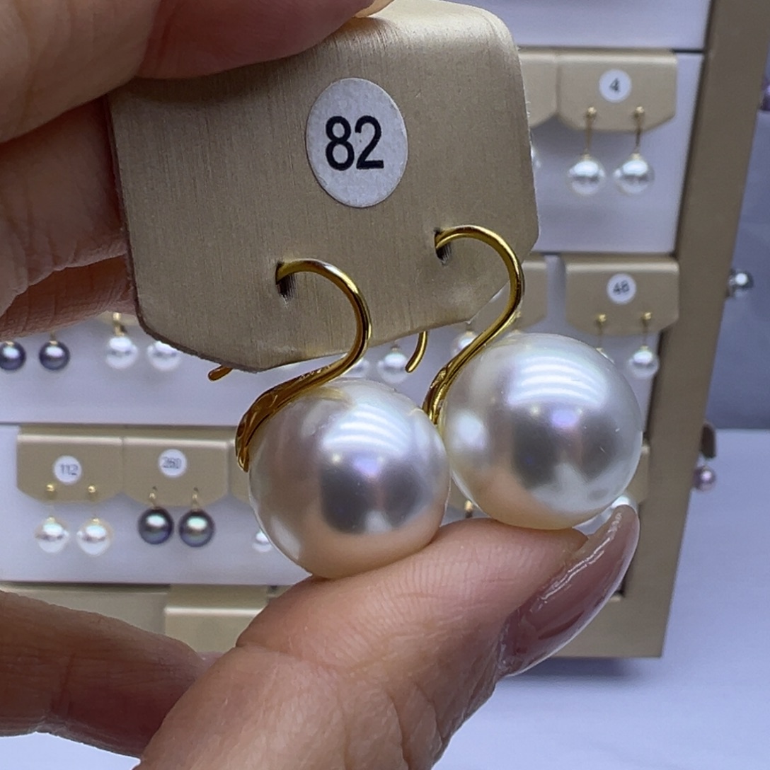 淡水珍珠耳饰银S925镶嵌