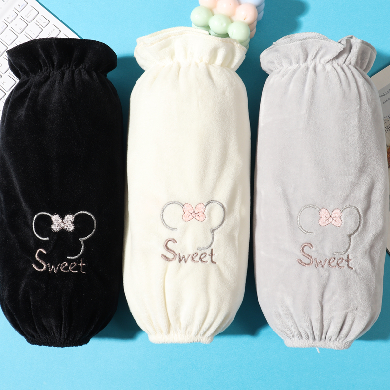 秋冬季毛绒防脏长款ins袖套女工作居家保暖家务办公防污上班袖头