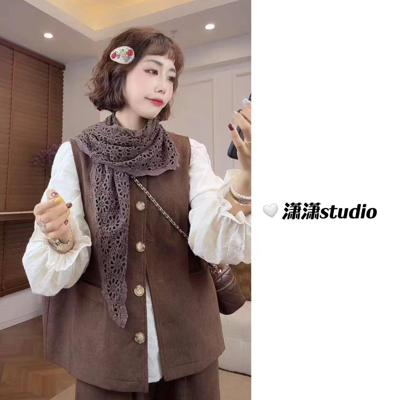 【帽子披肩】【韩系】【百搭】潇潇自制韩系百搭大帽子款钩织披肩XM1158