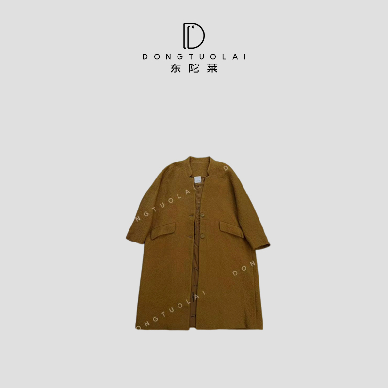 《满怀希望》大衣气质时尚毛呢中长款设计师秋冬轻奢宽松翻领