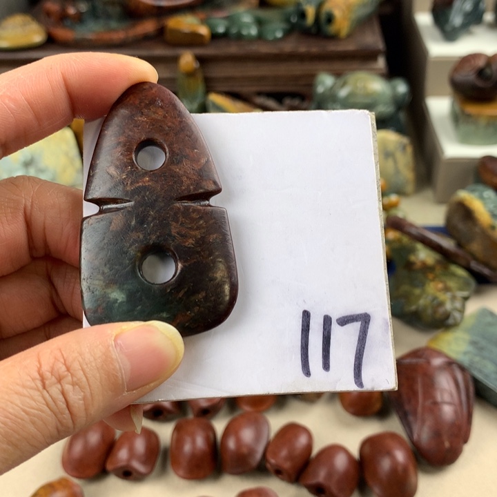 岫岩河磨玉（透闪石质玉）挂件有瑕未镶嵌-****顺