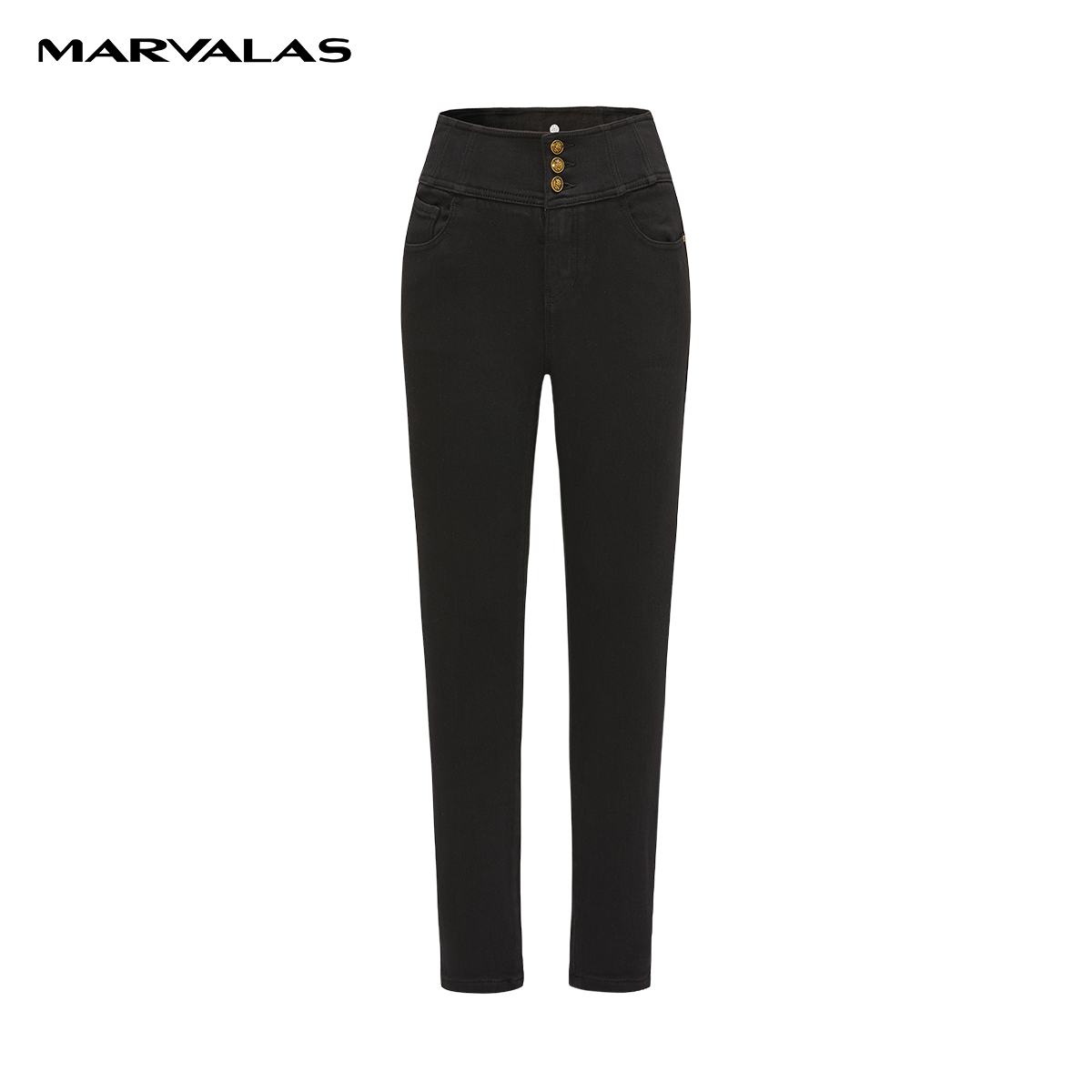 【诗语专属】冬新款爆款高高腰牛仔裤棉质弹力裤子M103307011-1