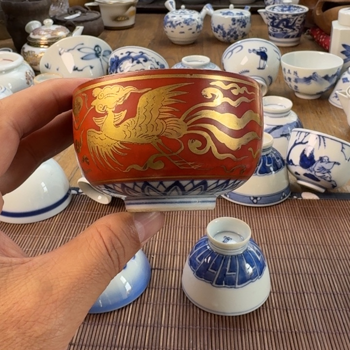 瓷片青花瓷器杯子茶具