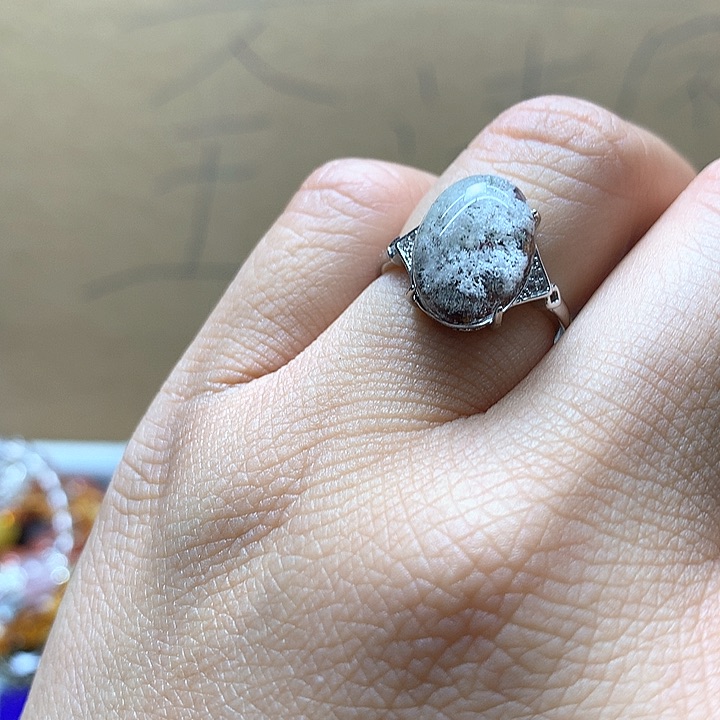 水晶水晶戒指银S925镶嵌