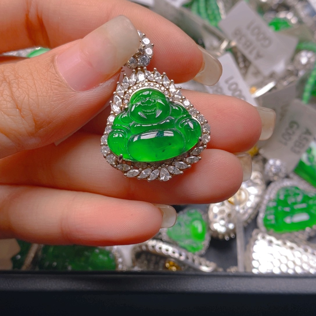 翡翠颈饰银S925镶嵌88888888888888